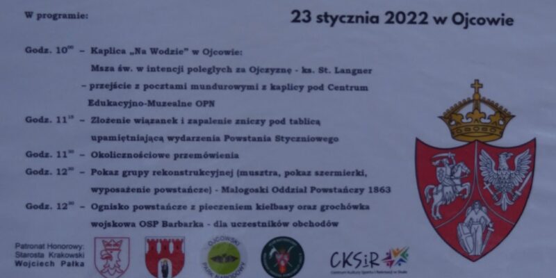 Program obchodów 159. rocznicy powstania styczniowego. (fot. Józef Partyka).