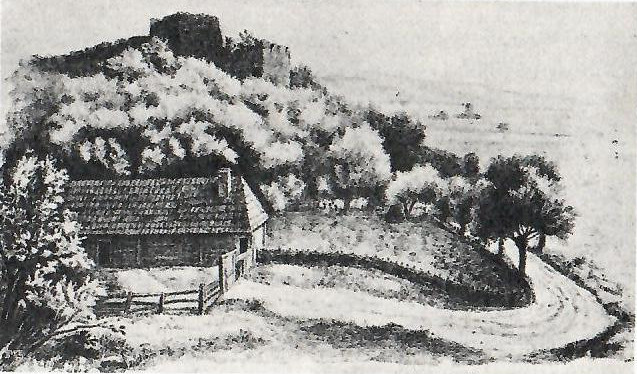 Zamek w Podgrodziu (rys. Ludomił Jastrzębowski)